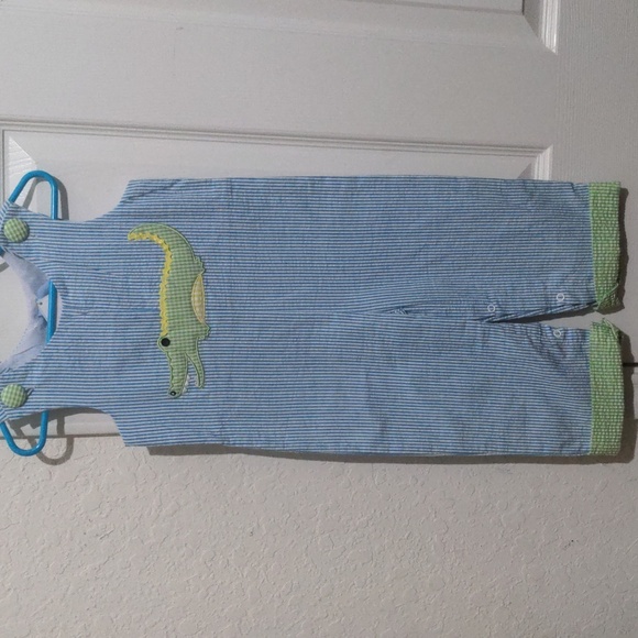 Mud Pie Baby Boy Blue Striped Gator Longall. Size 2T-3T NWT - Picture 1 of 7